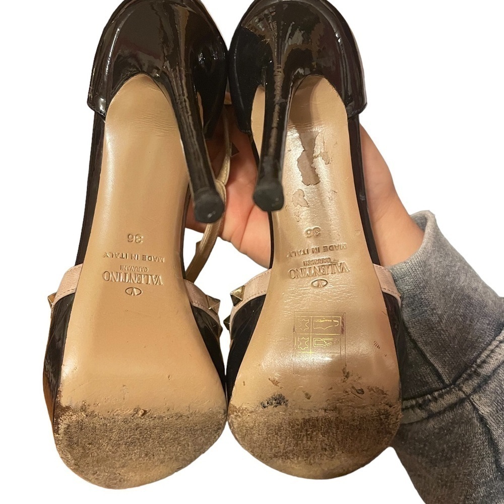VALENTINO ROCKSTUD PLATFORM PEEP TOE HEELS - Picture 5 of 10